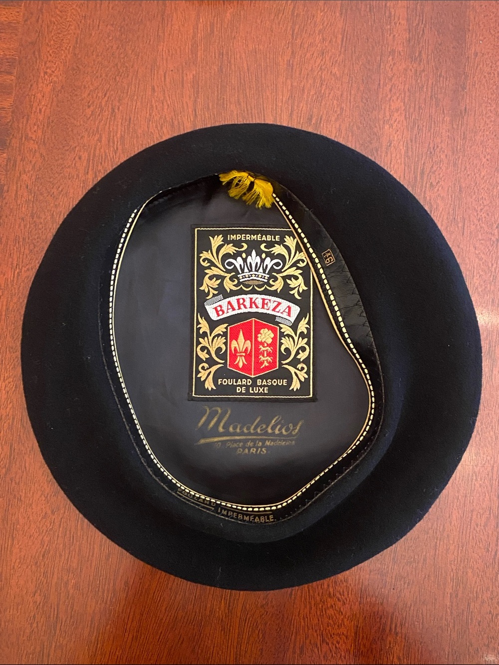 Barkeza Black Wool Basque Beret Hat for Paris store Madelios